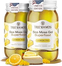 TrueSeaMoss Sea Moss Gel – Made in USA – Wildcrafted Seamoss, Fruits & Jarred Vegetables – Lemon Pie, Pack of 2 (Labels may Vary)