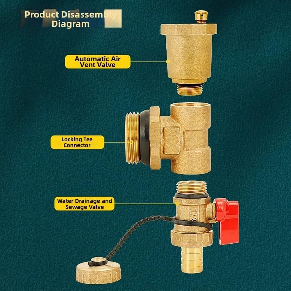 Valvola Sfiato Automatica Ottone Scarico G1/2 Riscaldamento(red and blue)