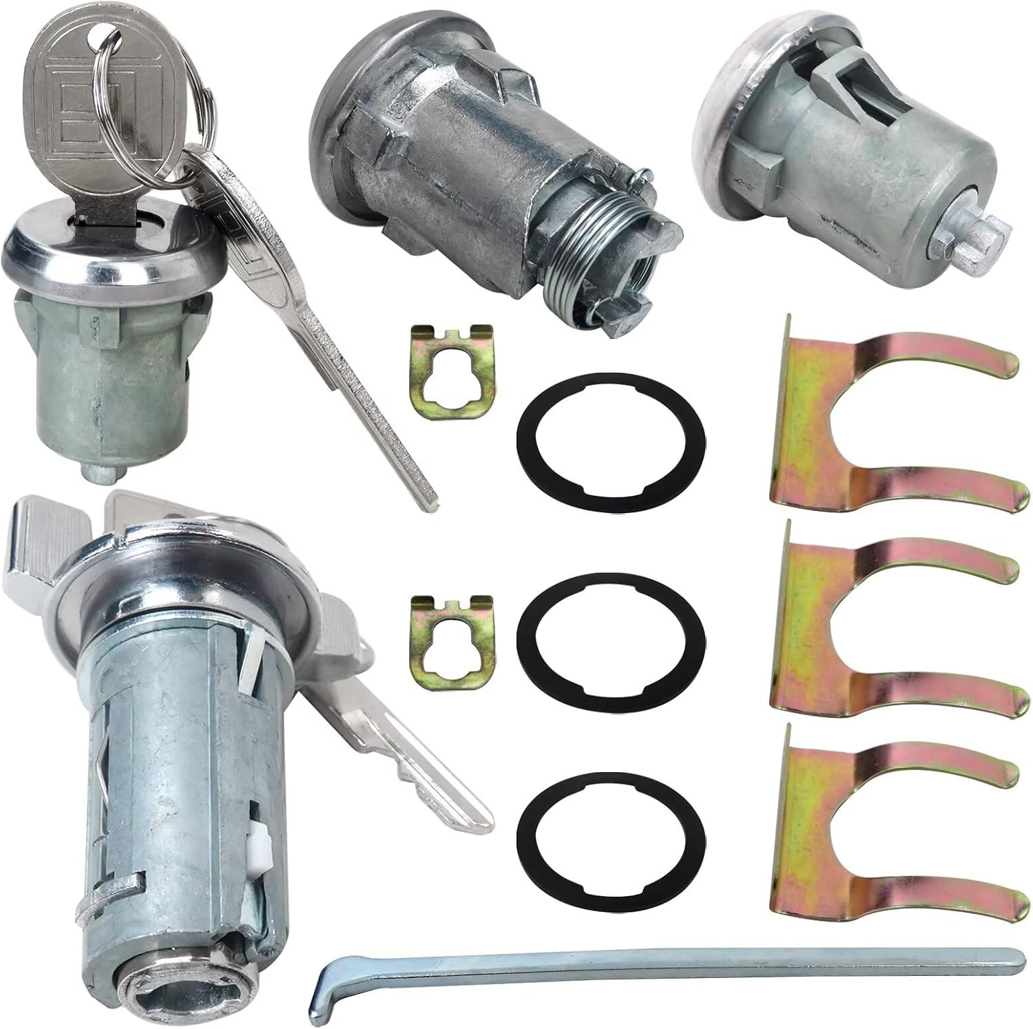 Ignition Switch Cylinder w/Keys Door Lock Cylinder#607893#608307#605533 Fit for Oldsmobile Cutlass S Coupe 2-Door 5.7L 350Cu. in. V8 Gas OHV Naturally Aspirated 1975 1976 1977