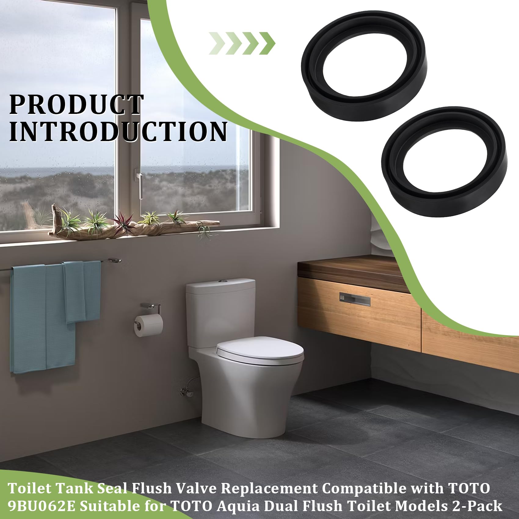 2-Pack 9BU062E Tank To Bowl Gasket Dual Flush for TOTO Toilets