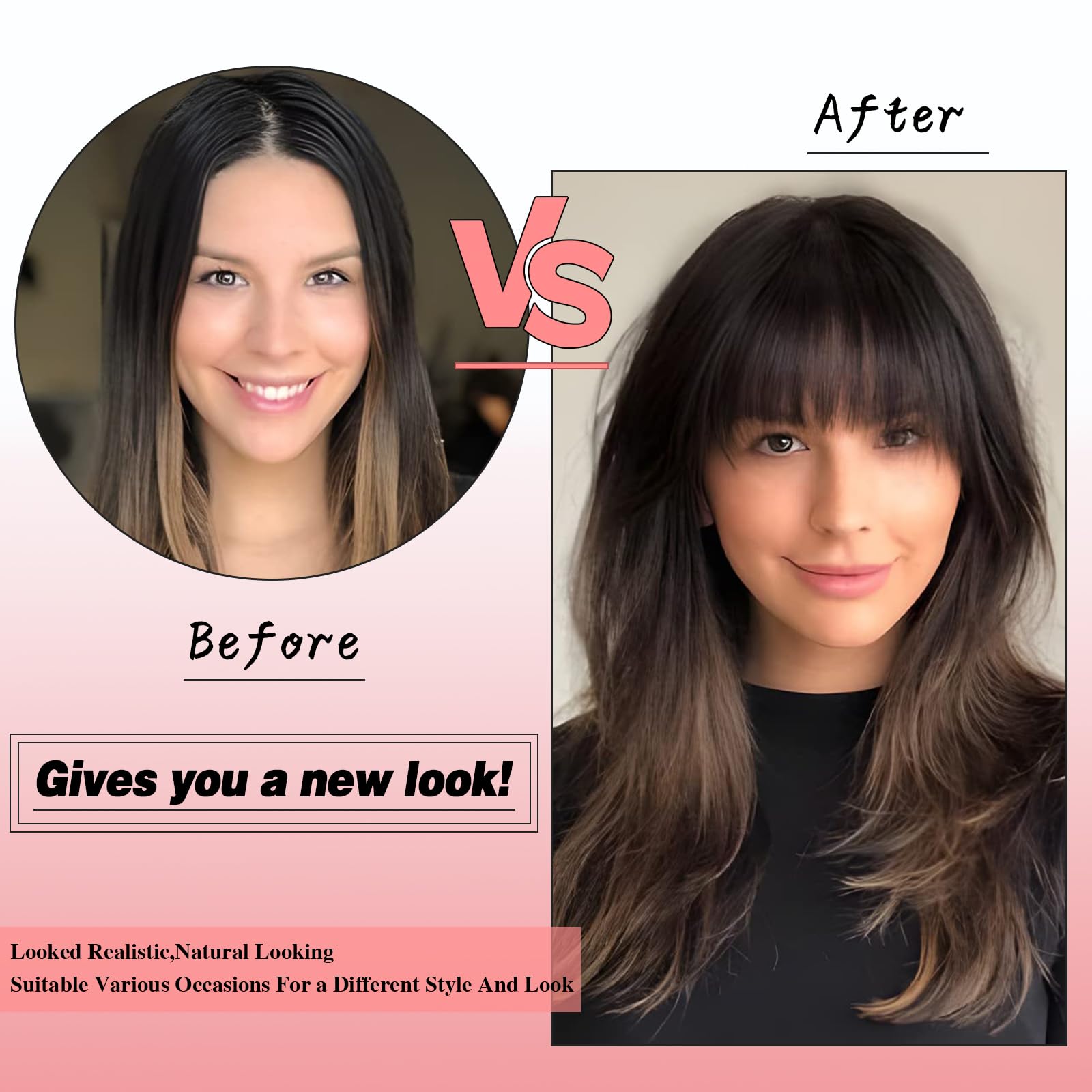 Flequillo con clip, extensiones de cabello humano 100 % real, flequillo francés falso, fleco francés con sienes, cortina plana frontal ordenada, extensiones gruesas para mujeres y niños, uso 5