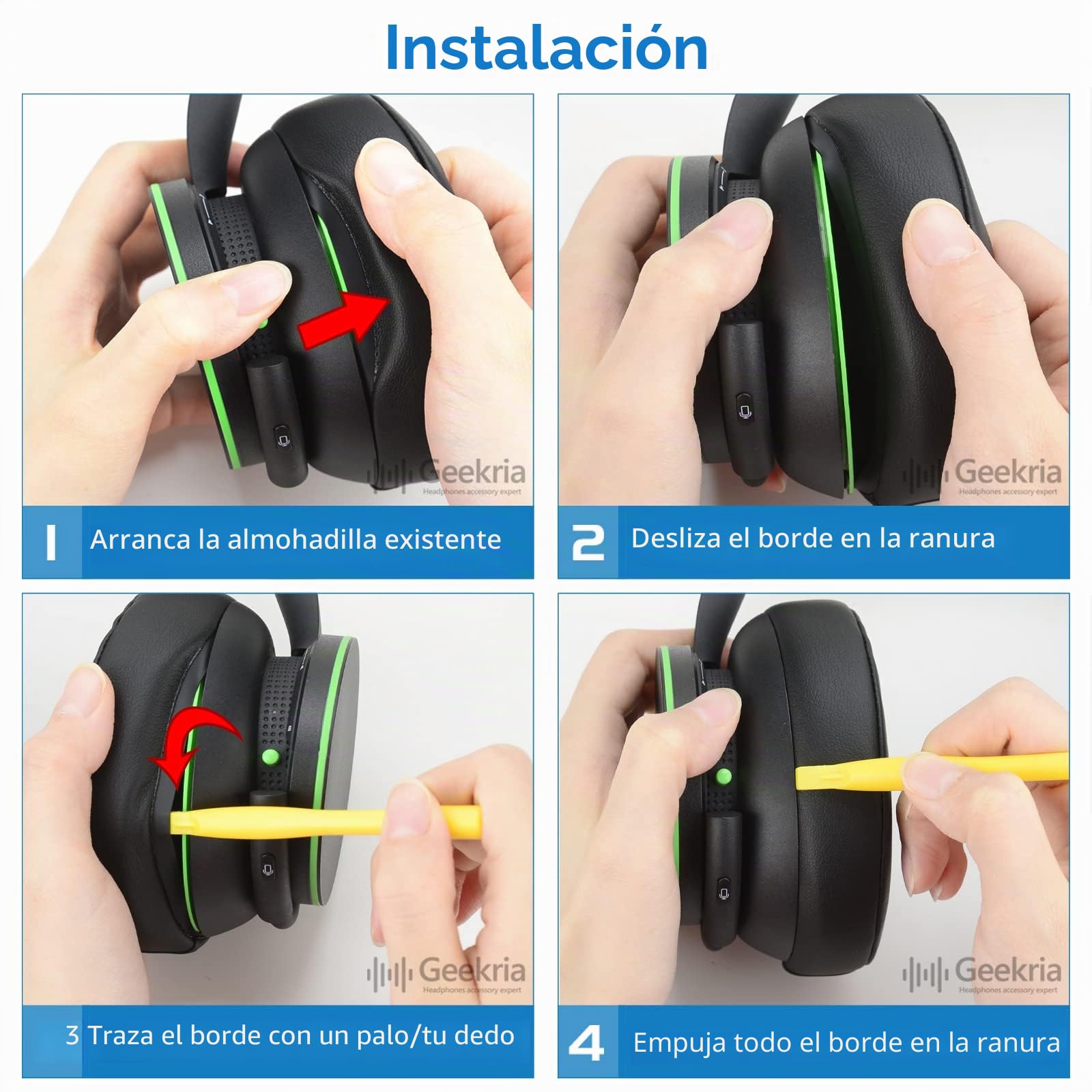 Geekria Almohadillas de Repuesto de Tela de Malla para Microsoft Xbox Wireless, Xbox Stereo Wired 20th Anniversary Edición Especial para Auriculares, Almohadillas para Auriculares