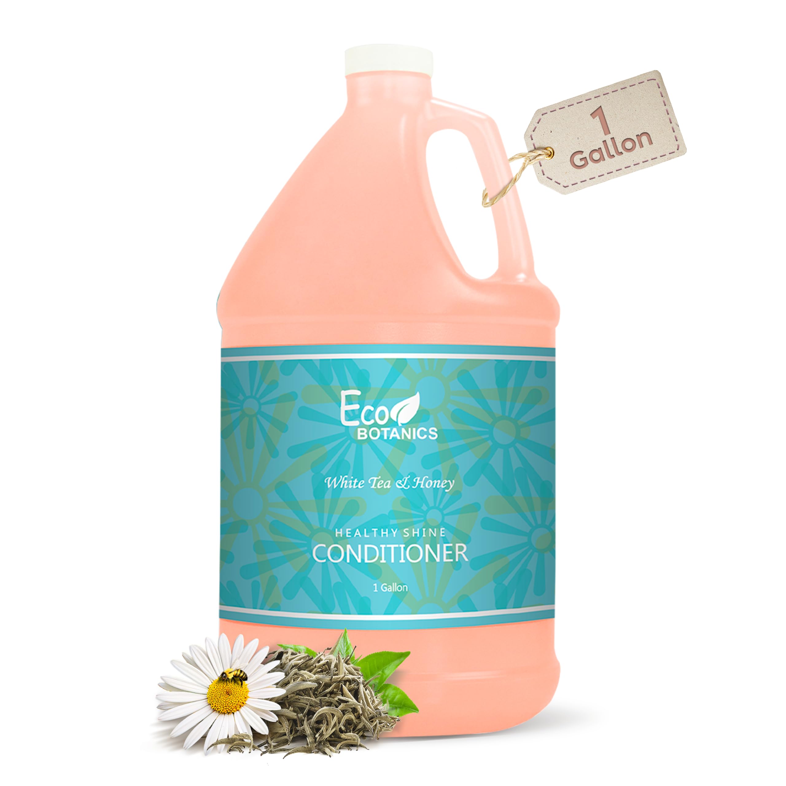 Terra Pure 1-Shoppe Eco Botanics Natural Conditioner with Raw Honey & White Tea | Gallon Jug Bulk Toiletries for Airbnb, Vacation Rentals, and Home Bathroom | Refill For Soap Dispensers