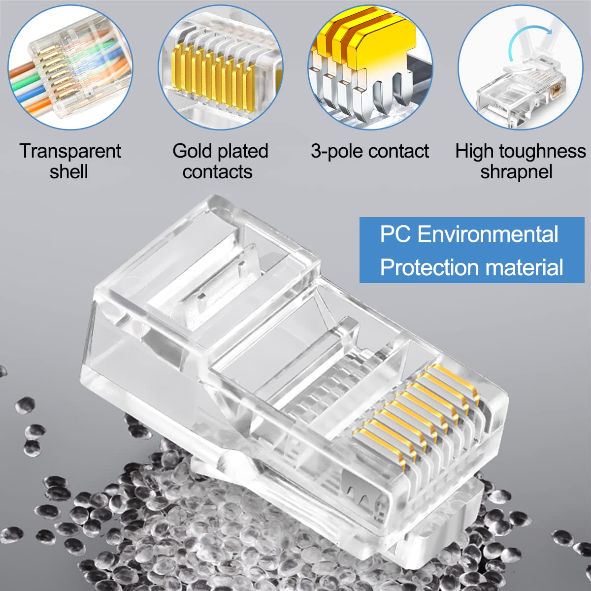 Amazon.co.jp: Xiatiaosann RJ45 LAN Cat6 コネクタ