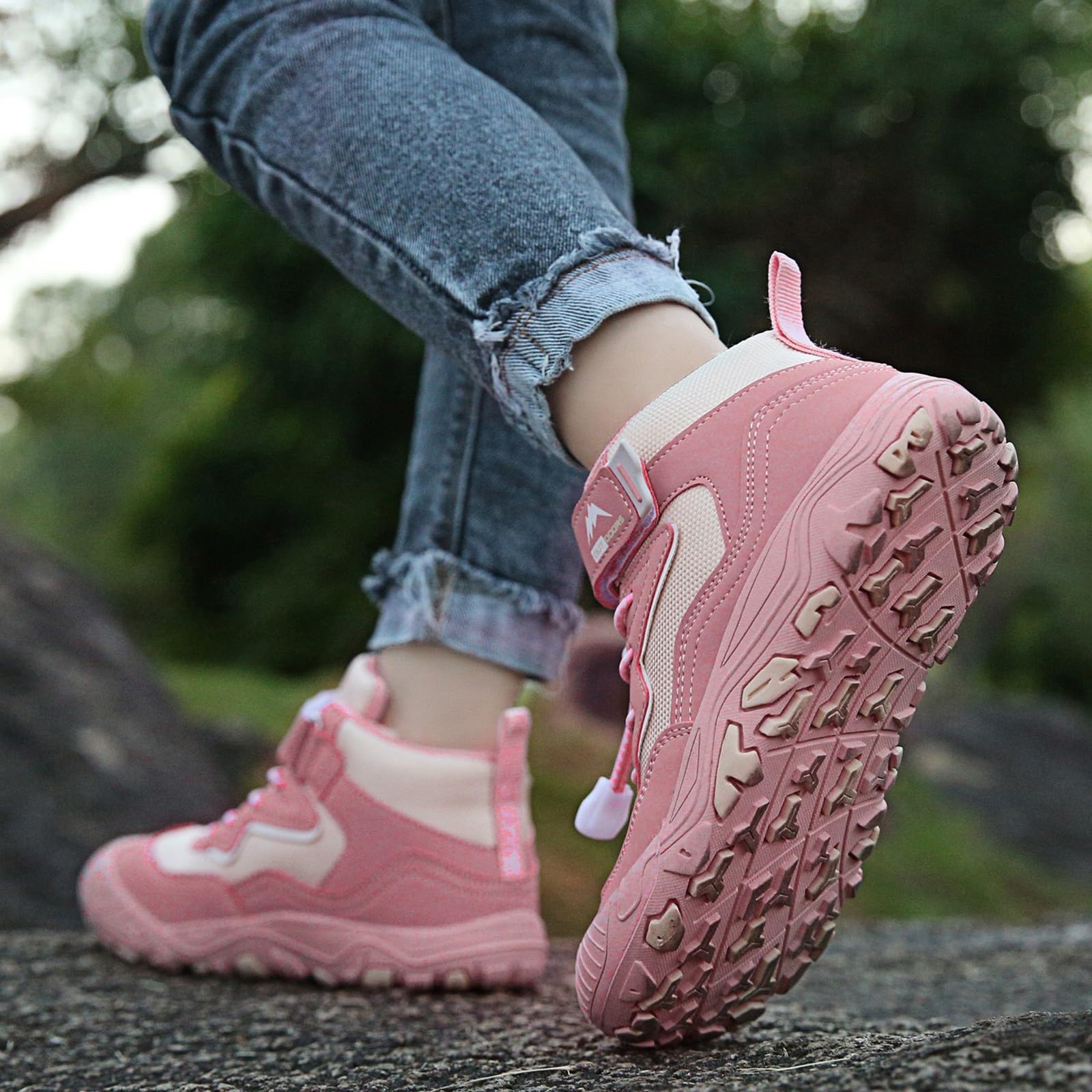 Basketballschuhe für Jungen Mädchen Wanderschuhe Trekkingschuhe Kinder Mid Shoes Anti-Collision Turnschuhe Sportschuhe Laufschuhe Atmungsaktiv Straßenlaufschuhe Outdoor rutschfest Dämpfung Sneaker