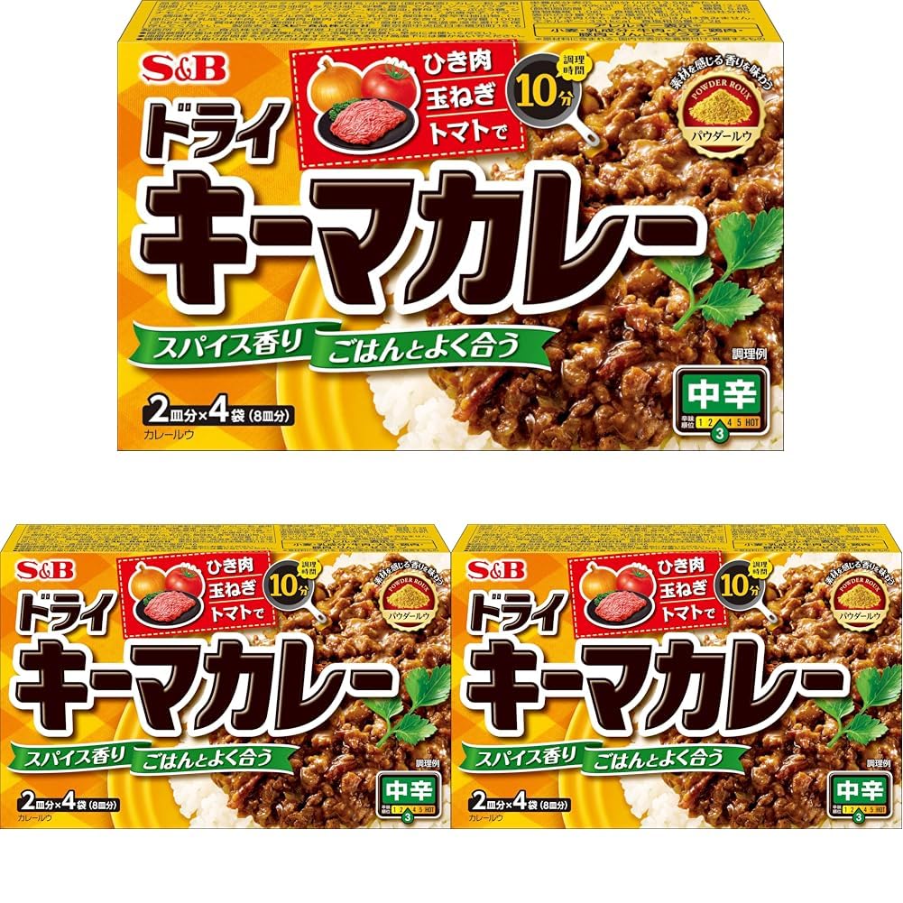 S&B エスビー食品 ドライキーマカレー 中辛 100g ×3個 【時短調理】