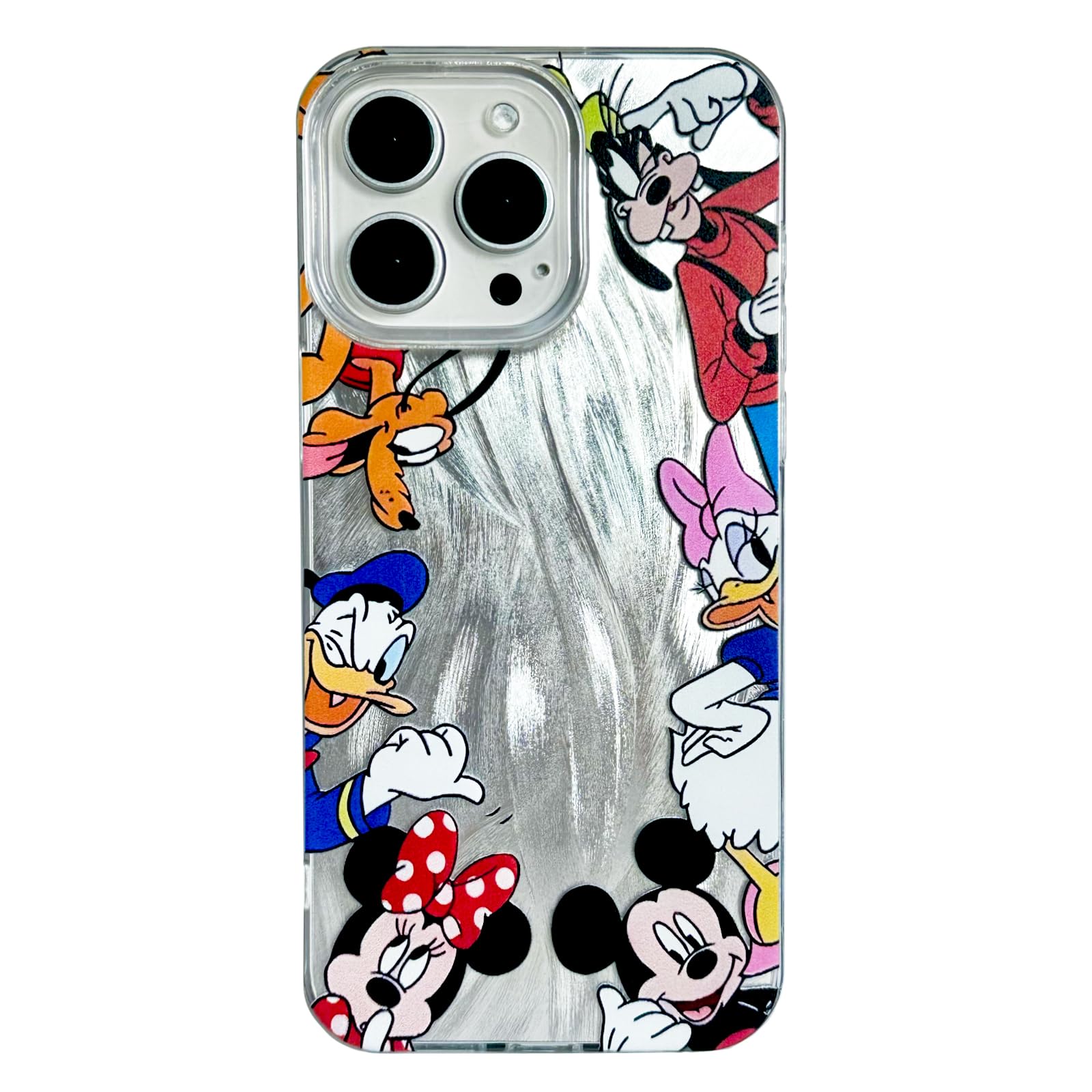 Cute Cartoon Case for iPhone 13 Pro,Silver Laser Feather Soft Bumper Shockproof Protective Case for Women Men Teens Kids(Circle-13Pro)