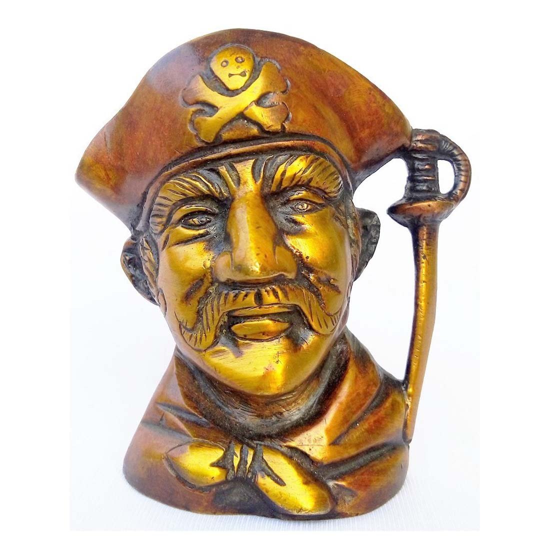 KartiquePirate Figurines Brass Pen Stand in 1/2 KG- For Table Organiser/Desk Organisers/Teacher/Student/Office/Boss/Gifts/Showpiece