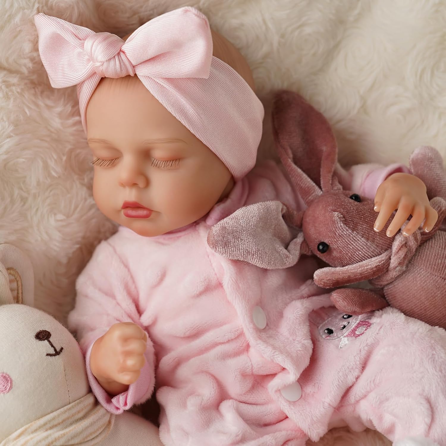 BABESIDE 12 Inch Lifelike Reborn Baby Dolls Vinyl Full Body, Soft Realistic Baby Doll Sweet Sleeping Preemie Real Life Baby Dolls Easy to Hold with Accessories Gift Set for Kids Age 3+