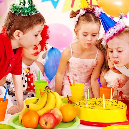 Miniatura 4 de 100 popotes grandes para batidos, (0.4 pulgadas de diámetro x 8.3 pulgadas de largo) de plástico desechable colorido grande de boca ancha