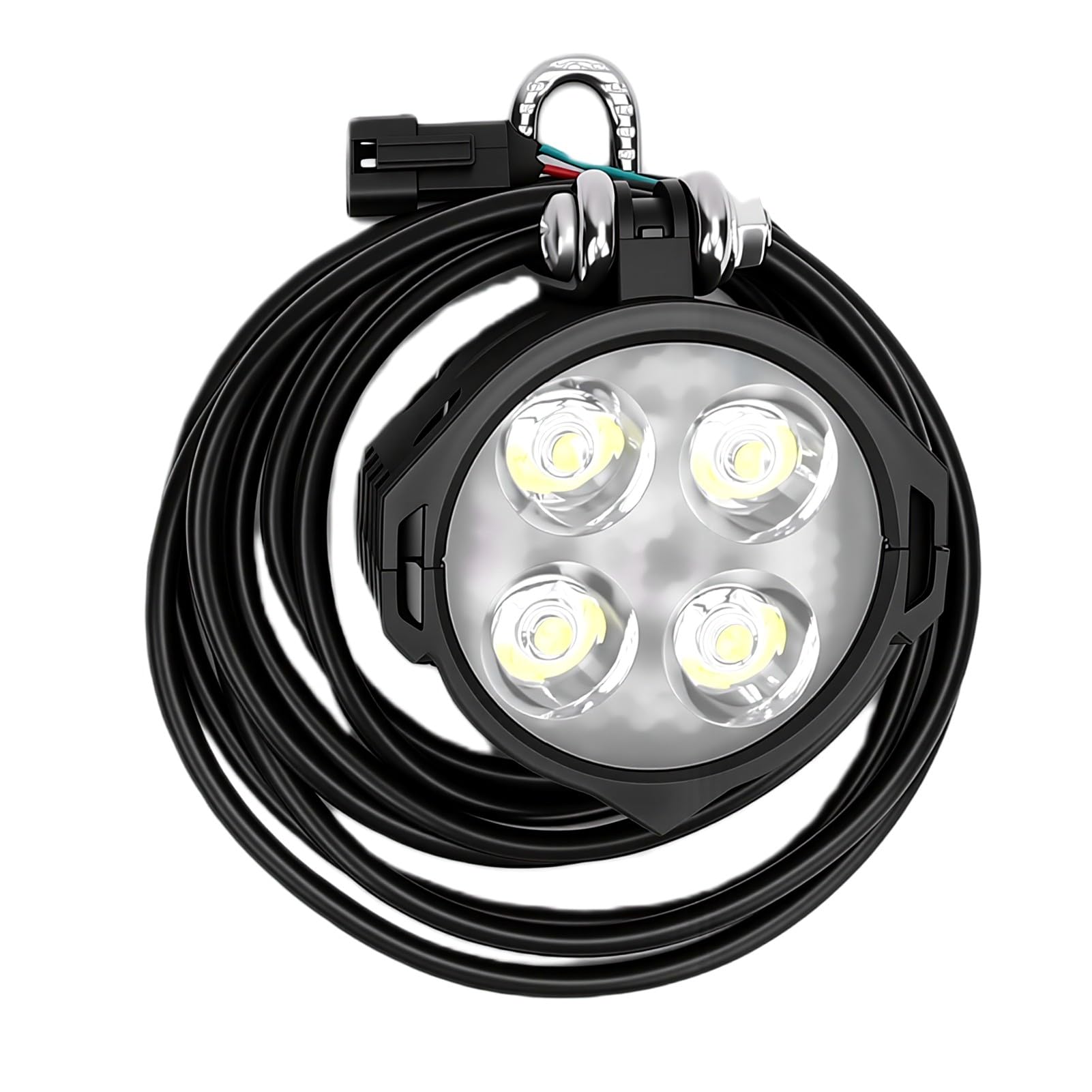 Alomejor Luces para Bicicleta Juego de Luces para Bicicleta Eléctrica con Faro LED y Luz Trasera, Lámpara Delantera de 4 LED de 400 LM con Bocina e Interruptor de Control del Manillar para Viajeros