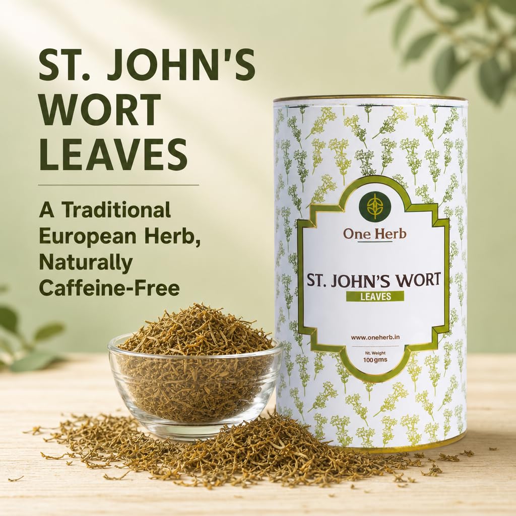 One Herb - St John's Wort Tea 100g, Caffeine-Free Loose Leaf Infusion for Mood Support, Restful Sleep & Calm Nerves | Natural Wellness Superherb