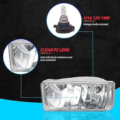 Miniatura 4 de SPIEGEER Conjunto de luces antiniebla para Chevy Silverado 2007 2008 2009 2010 2011 2012 2013 2014 2015 Kit de repuesto para Avalanche 2007-2013,