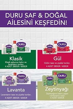 Duru Saf & Doğal Kaynaklı Klasik 16 Adet Güzellik Sabunu 4X280Gr