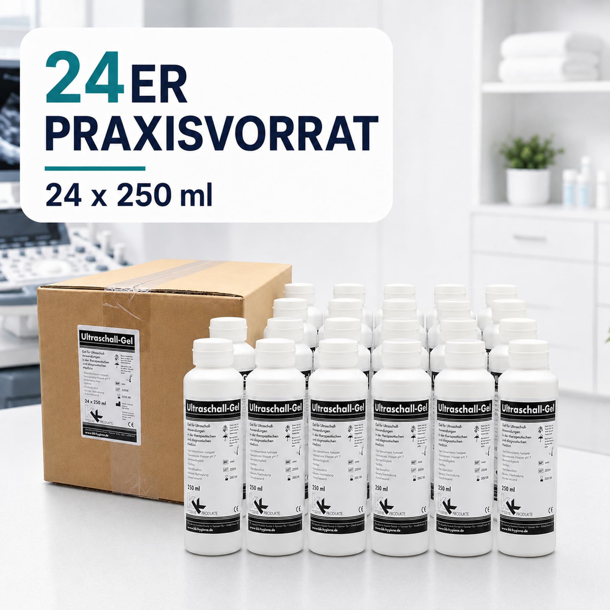 KK Ultraschallgel | Kontaktgel | Sonogel | 24 x 250 ml Flasche