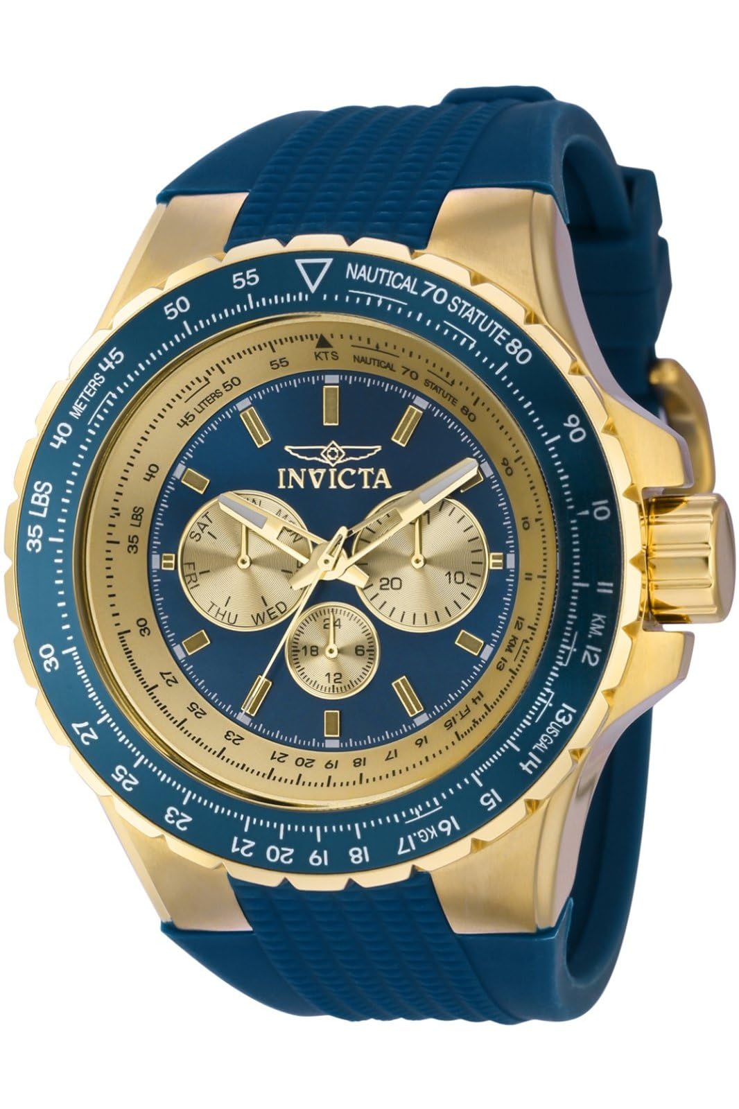 Invicta Silicone Aviator Analog Blue Dial Mens Watch - 39266, Band Color:Blue (B0B2ZNC57M) Amazon Price History, Amazon Price Tracker