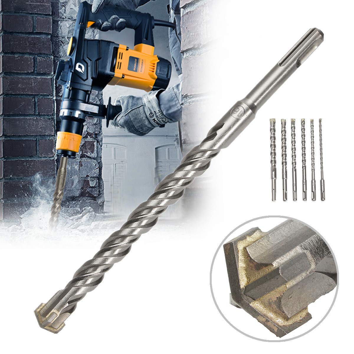 10 pz SDS Plus gambo rotondo trapano elettrico a percussione per trapano trapano trapano in calcestruzzo, piastrelle di ceramica, pietra, metallo, plastica
