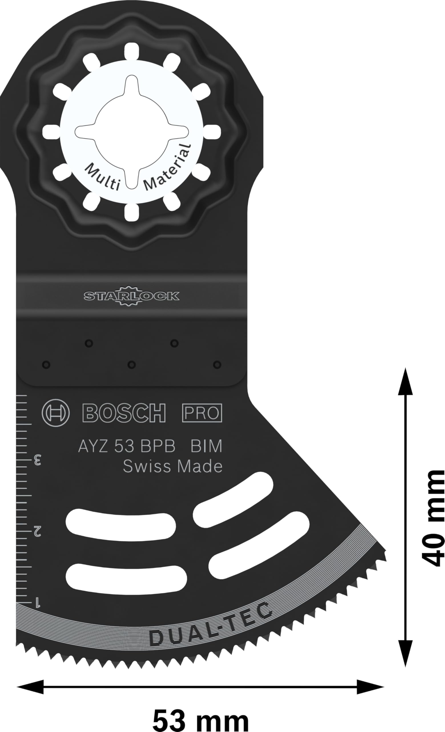 Bosch 10x Hoja multiherramienta PRO Multi Material AYZ 53 BPB (para Panel de cartón-yeso, Madera con clavos, Anchura 53 mm, Professional Accesorios Multiherramienta), Versión actual