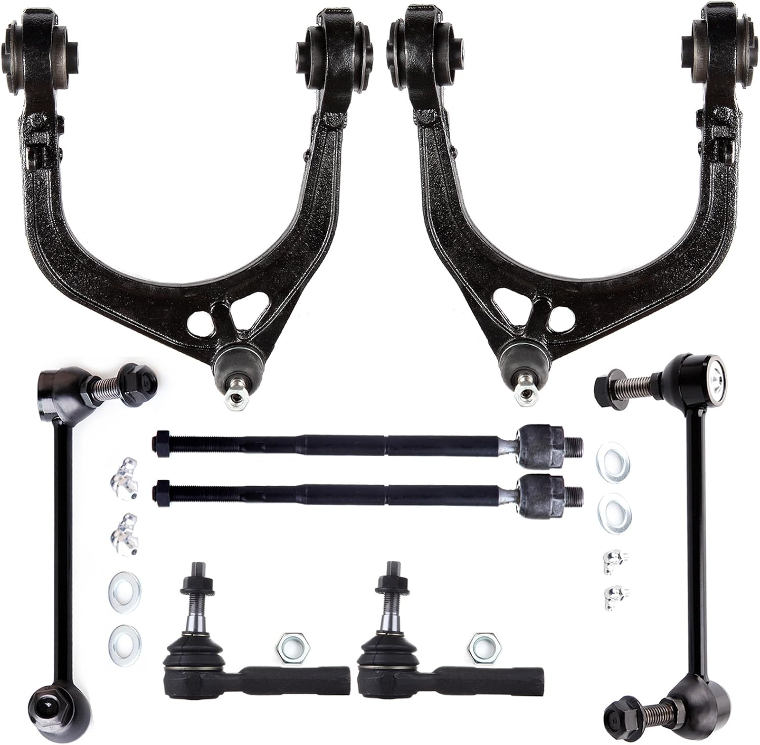 OCPTY - New 8-Piece fit for 2005-2008 for Dodge Magnum Charger Challenger for Chrysler 300-2 Front Left Right Upper Control Arm and Ball Joint Assembly 2 Stabilizer Bar 2 Inner 2 Outer Tie Rod End