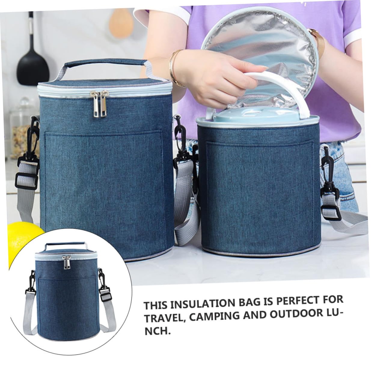 Bolsa Térmica Portátil de Aluminio para Alimentos Aislamiento Térmico y Diseño Compacto, Bolsa de Almuerzo para Picnic Llevar, Material Oxford Resistente