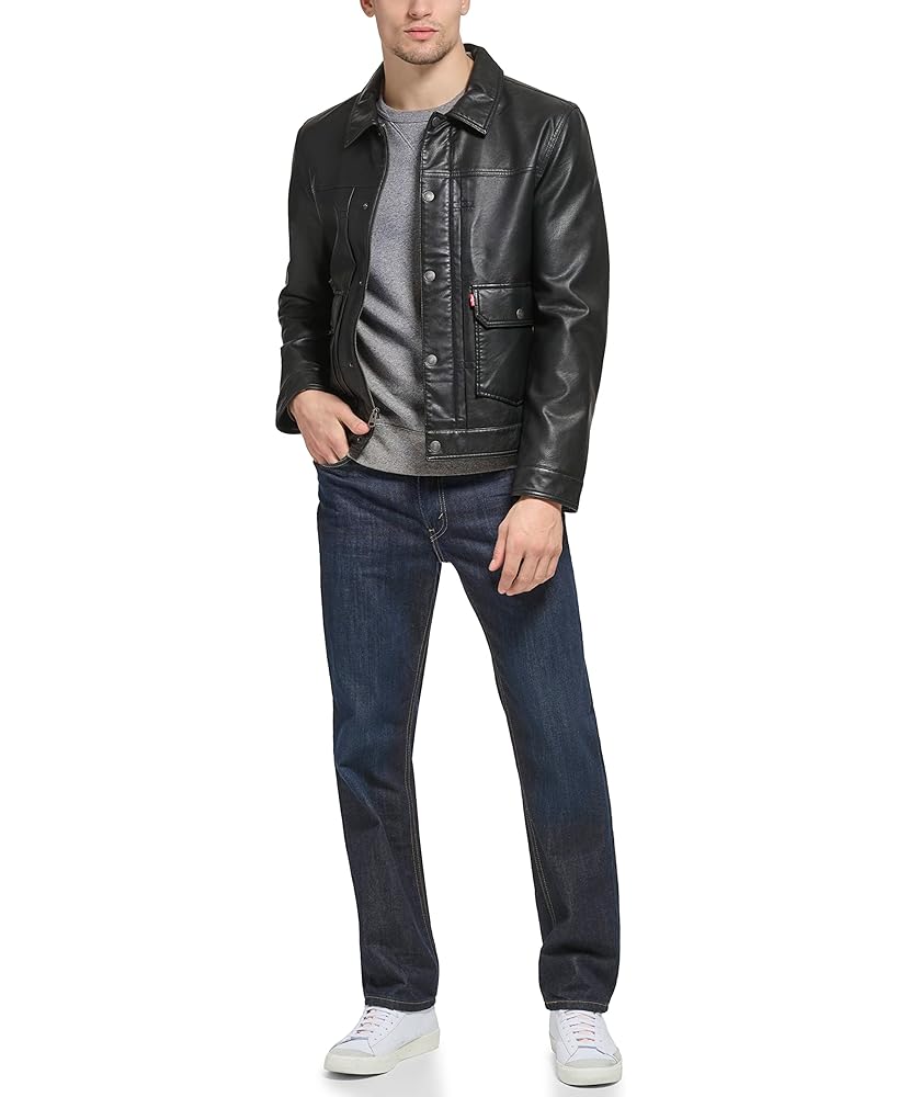 LEVI'S Limited Leather Trucker Jacket　M Leather Trucker Jacket - Black | Levi's® US