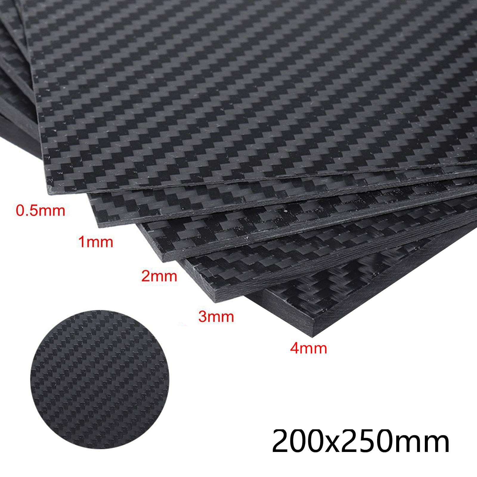 Carbonio Foglio Pannello Trama Lastra Resistente Opaco Flessibile Applicabile per Strumenti Materiali Auto Articoli Sportivi Costruzioni Civili, 3MM