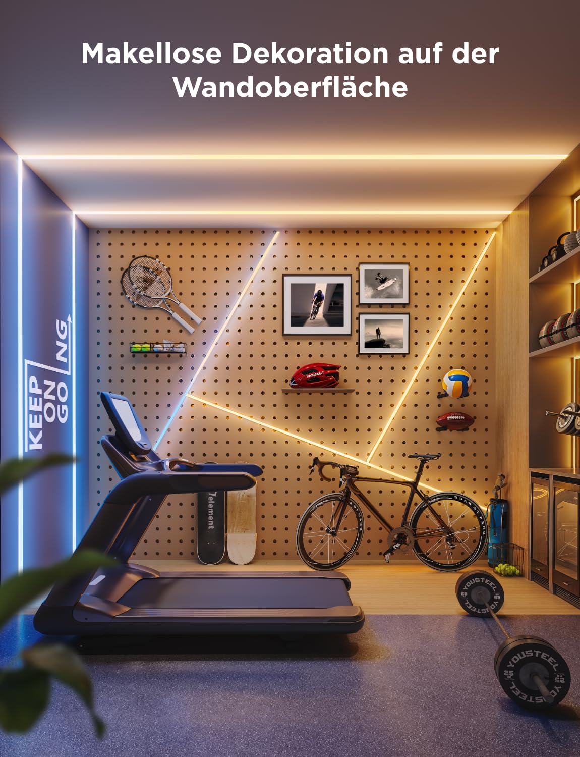 Govee COB Strip Light Pro 3m Smart LED Streifen RGBIC Warmweiß 3780 LEDs 1350lm Kompatibel Alexa Google Assistant Matter Schneidbar Musik Sync