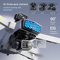 Gleto GPS Drón 4K Kamerával, 3-Tengelyes Gimballal, 50 Perces Repülési Idő, Akadályérzékelés, Követés Funkcióval, 249g Alatti, Összecsukható 2