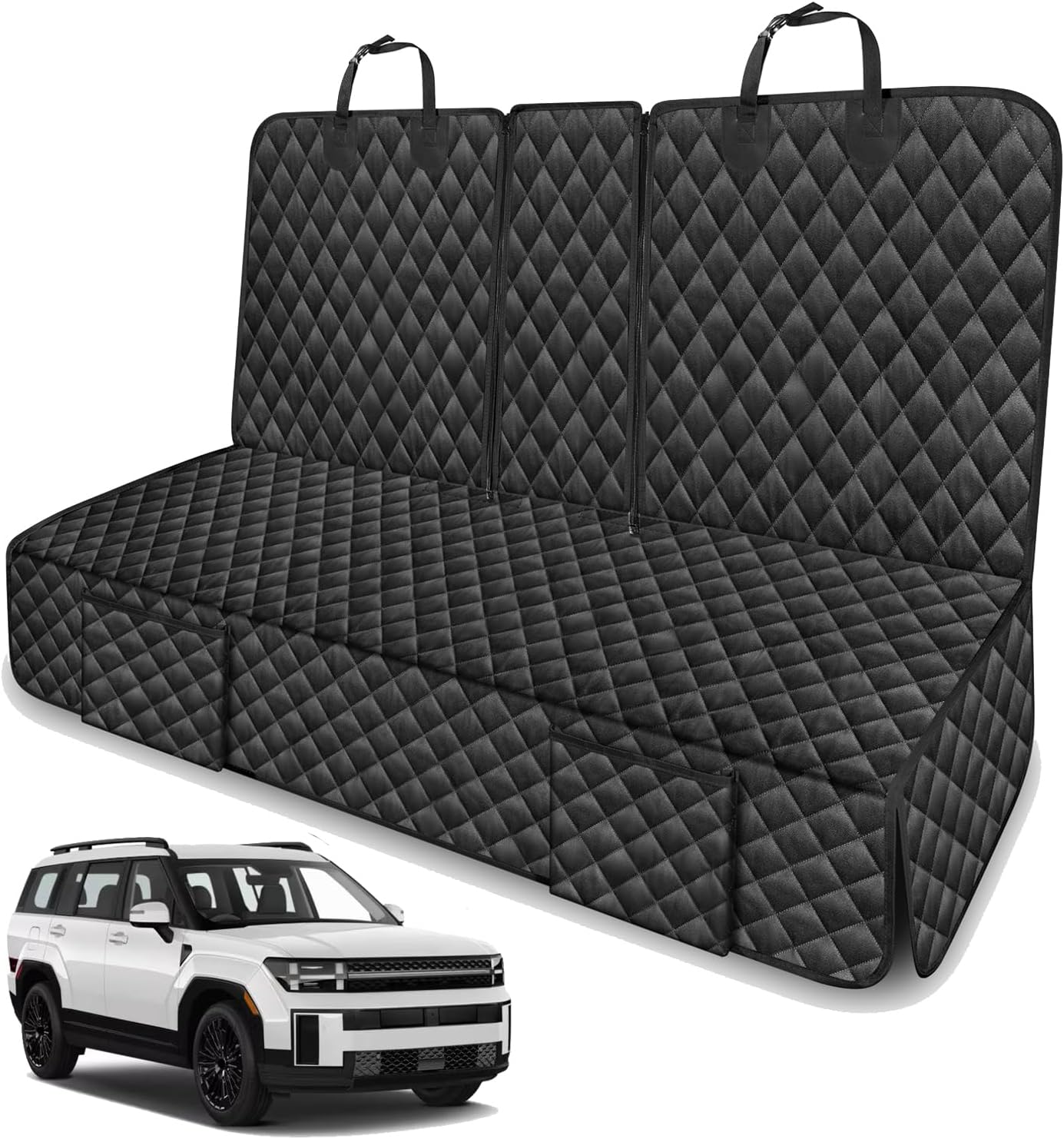 Dog Car Seat Cover for Back Seat Compatible with Hyundai Santa Fe Tucson Kona Accessories, Waterproof Non-Slip Pet Bench Backseat Covers 2026 New