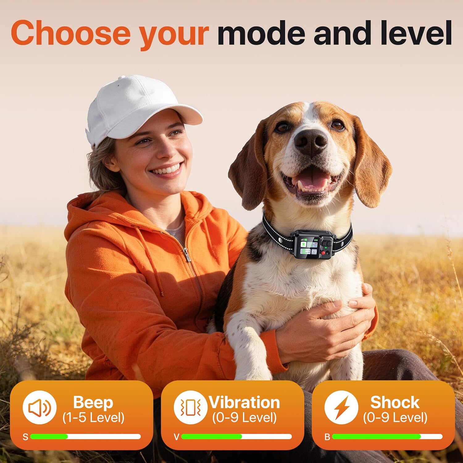 Wireless Dog Fence System, Dog Collar Electric Fence for Dogs – Invisible Fence for Dogs, GPS, Adjustable 49-6561ft Range, IPX7 Waterproof Rechargeable Collar, 3 Training Modes for Outdoor (ALL Black)