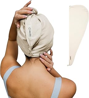 Sand Cloud Cotton Hair Towel Wrap, Ivory - Quick Dry Hair Towel for Wet ...