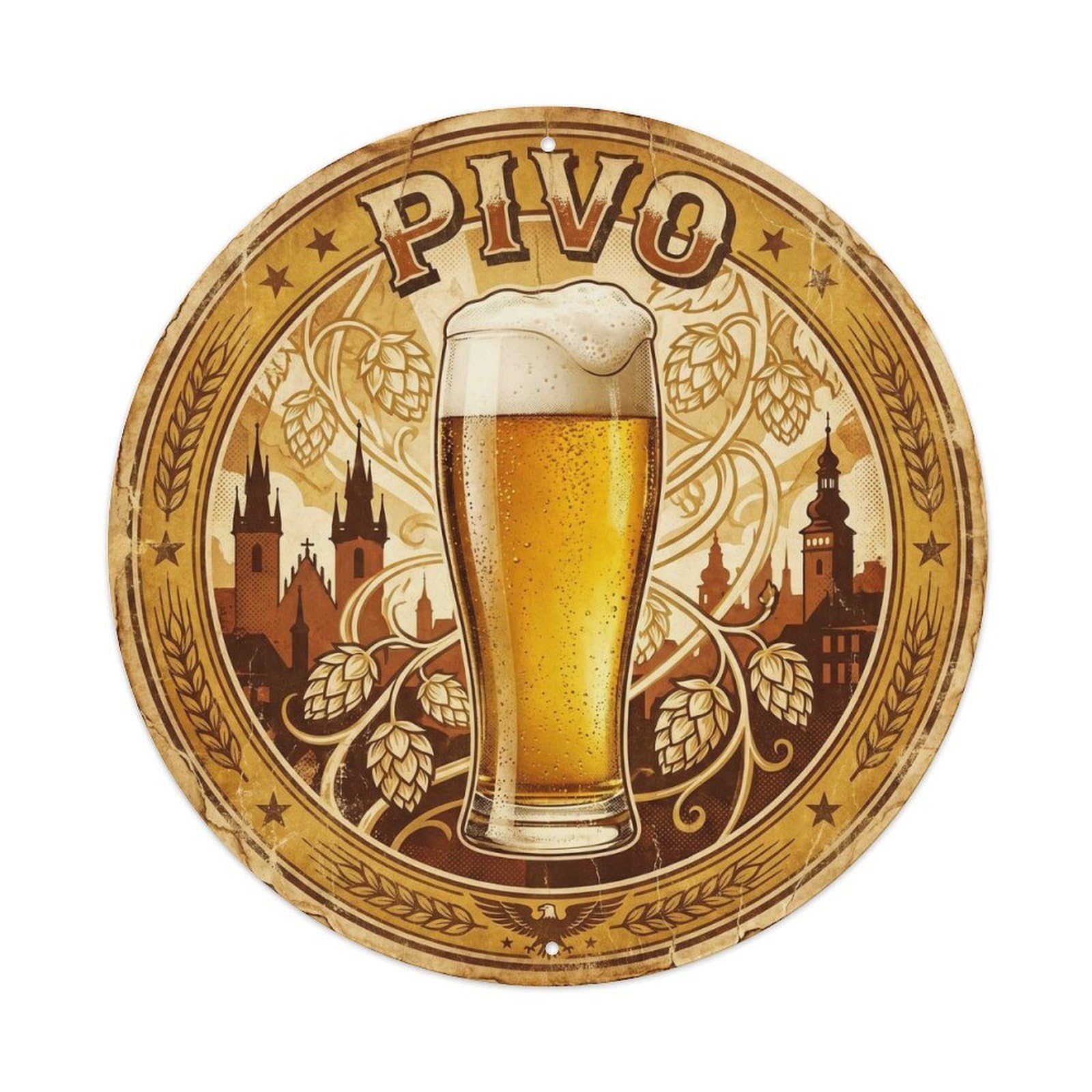 Czech Travel Craft Beer Beverage Brewery Retro Diner Metal Tin Sign