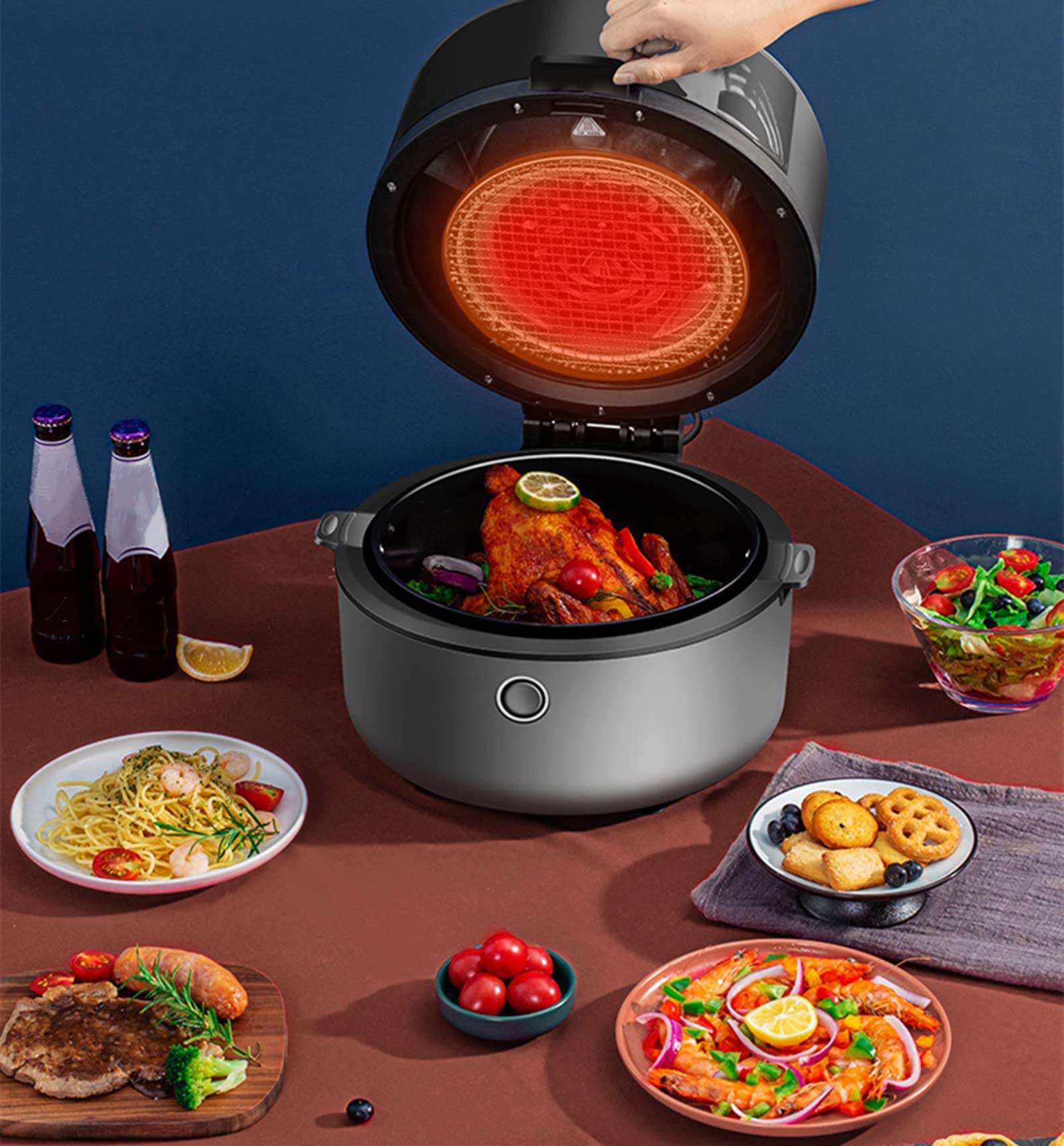 Amazon.co.jp: 家庭用ノンフライヤー 6L 少ない油または無油ノン