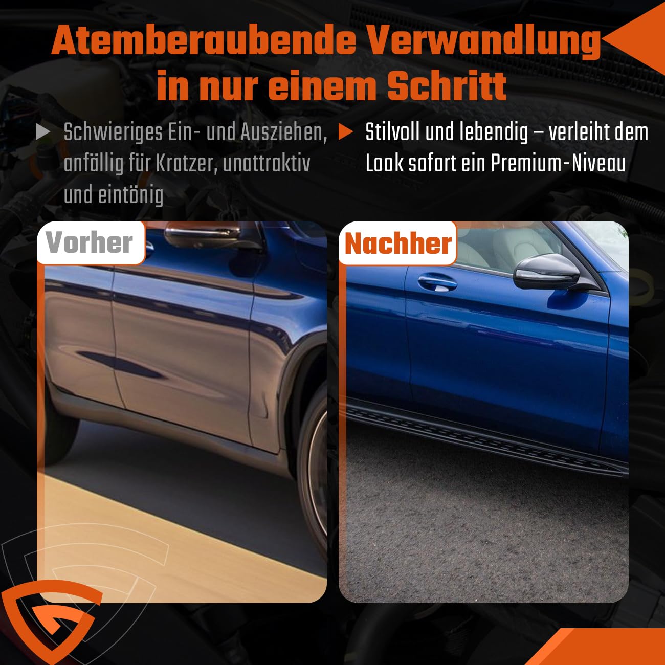 Trittbretter Seitenbrett Set Kompatibel mit Mercedes Benz GLC X253 C253 2015-2022, Belastbar bis 360KG, Seitenschweller mit Halterung, Aluminium Schweller, rutschfest, robust, Links & Rechts