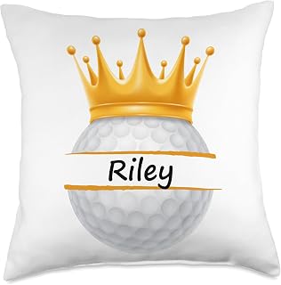Custom Name Riley Boy Golf Hobby Men Husband Novelty Golf Personalized Name Riley Sports Dad Throw Pillow, 18x18, Multicolor