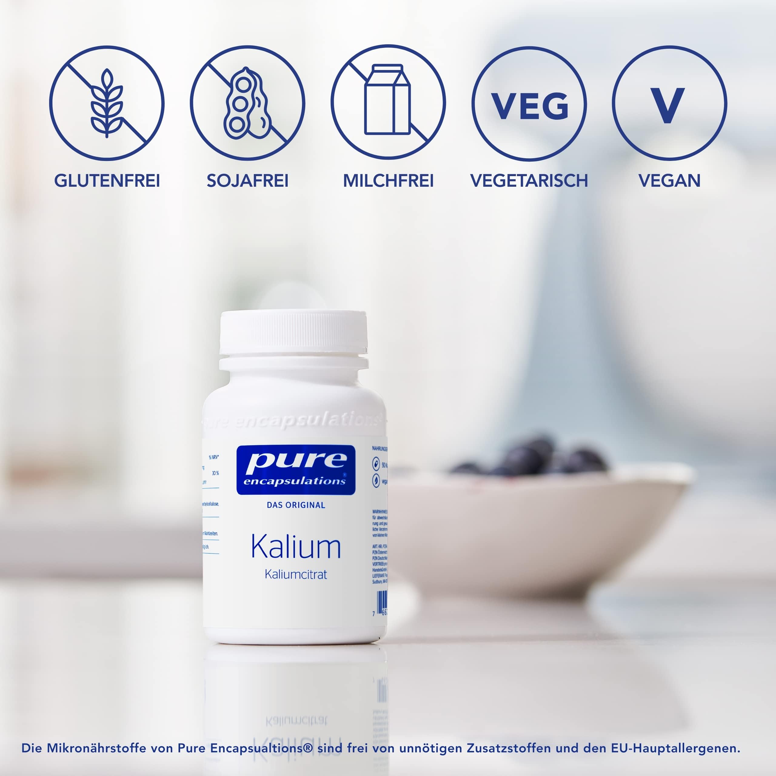 Pure Encapsulations - Kalium (Kaliumcitrat) - Für eine normale Funktion des Nervensystems und Normalen Blutdruck - 90 Kapseln