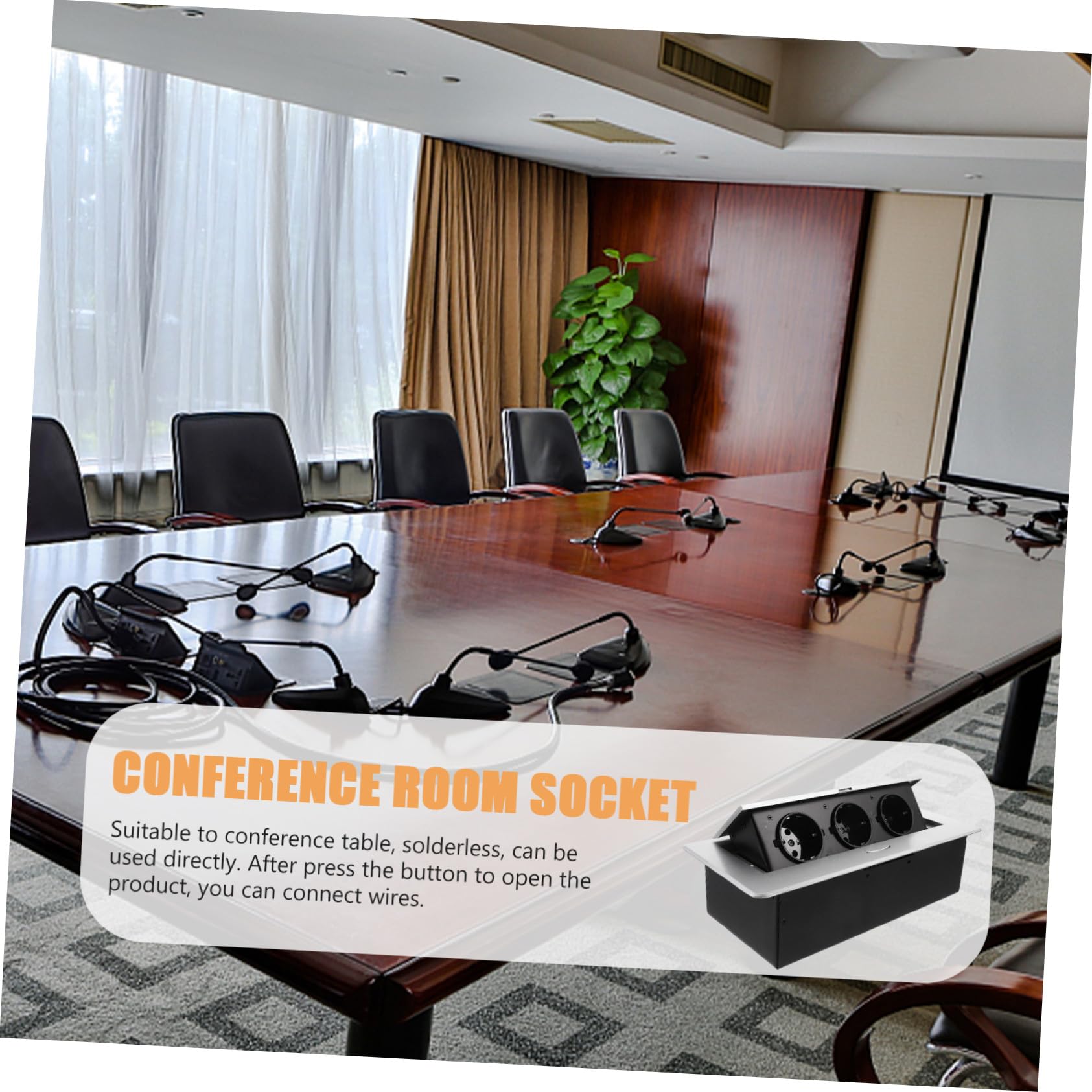 Versenkbare Steckdose für Konferenztisch Versteckte Tischsteckdose mit Klickmechanismus Fach Elektrische Einbausteckdose Einfache Installation Modernes Silbernes Design für Büro