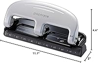 Vista 7 de Perforadora de 3 agujeros PaperPro 2220, capacidad para 20 hojas, Gris