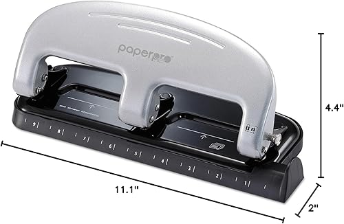 Miniatura 7 de Perforadora de 3 agujeros PaperPro 2220, capacidad para 20 hojas, Gris