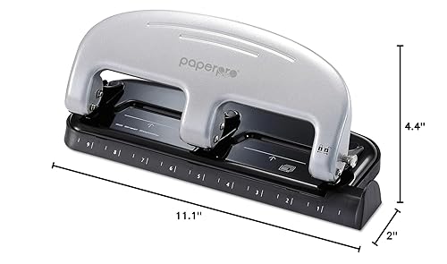 Miniatura 9 de Perforadora de 3 agujeros PaperPro 2220, capacidad para 20 hojas, Gris