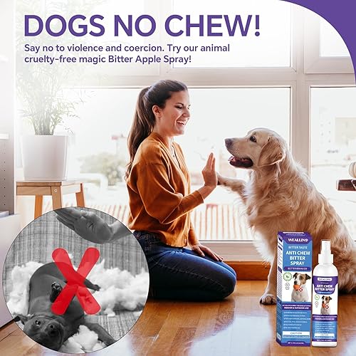 Miniatura 7 de Spray antimasticable para perros, 6.76 onzas líquidas, espray de manzana amarga para perros, aerosol disuasorio para perros, detiene la masticación