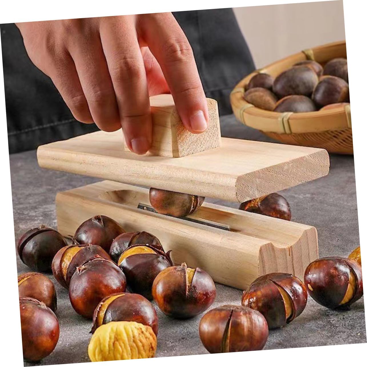 Wood Chestnut Clipper 1 Pair Manual Nut Opener for Kitchen