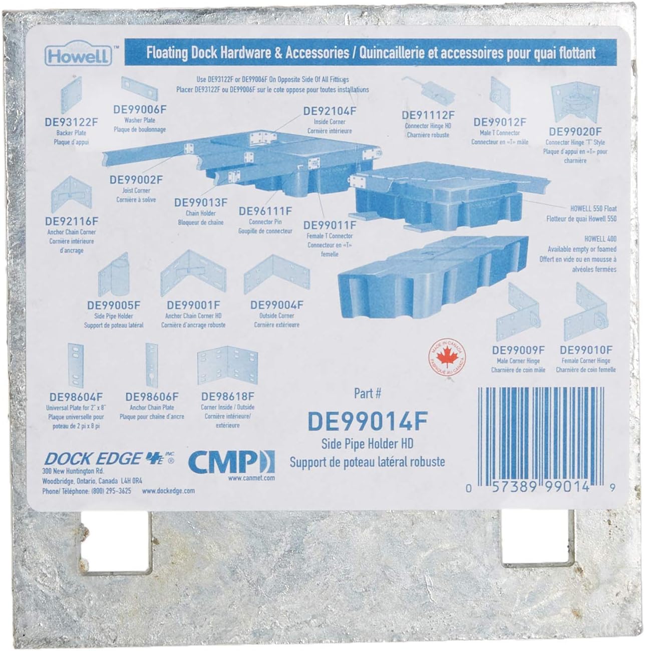 Dock Edge Floating Dock Multi-Anchoring Leg Holder, Galvanized, 2.75"