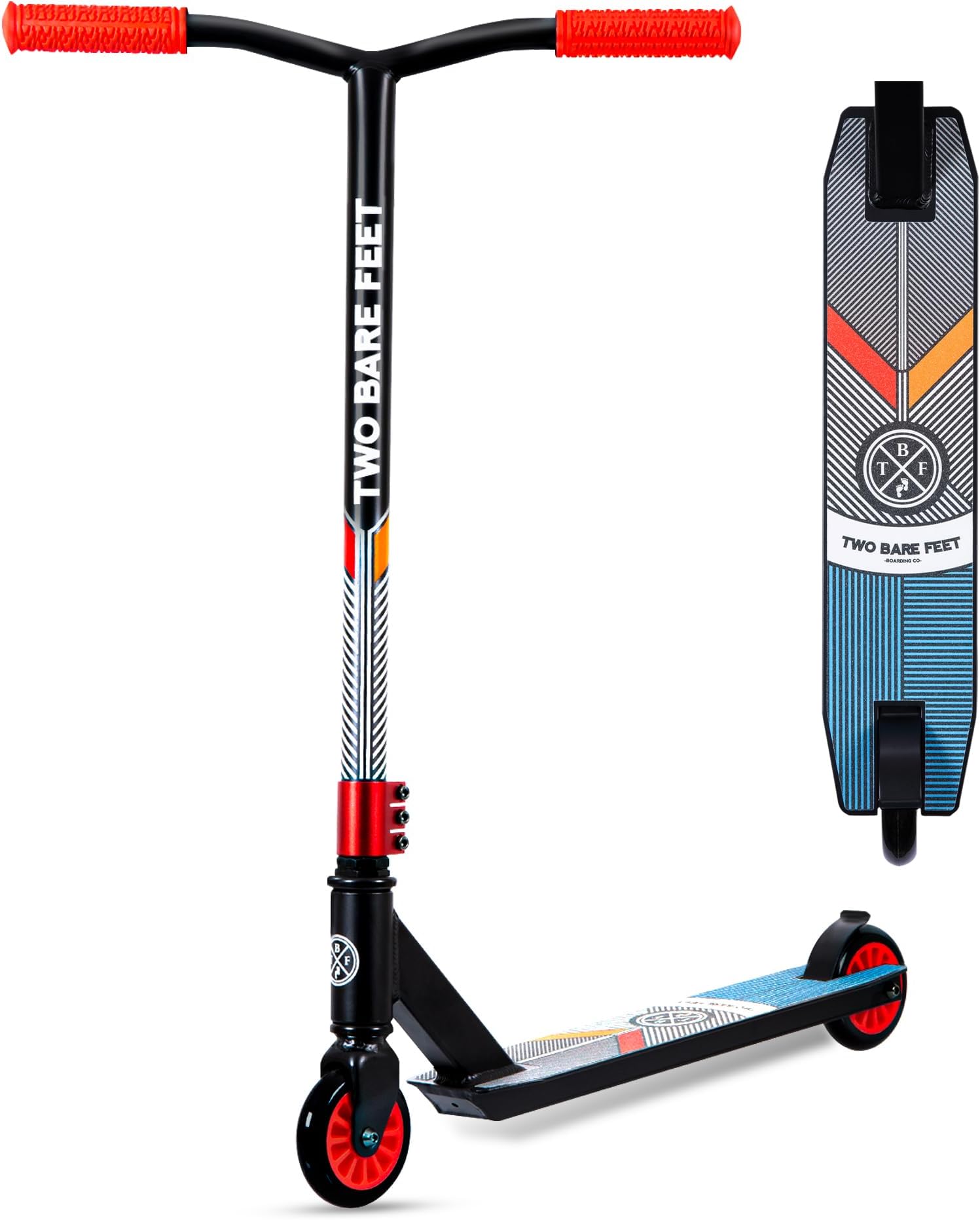 Two Bare Feet Stunt Scooter for Kids & Teens – Lightweight Pro Freestyle Scooter with 360° Spin Alloy Deck, ABEC-9 Bearings & High-Grip Wheels for Tricks & Jumps