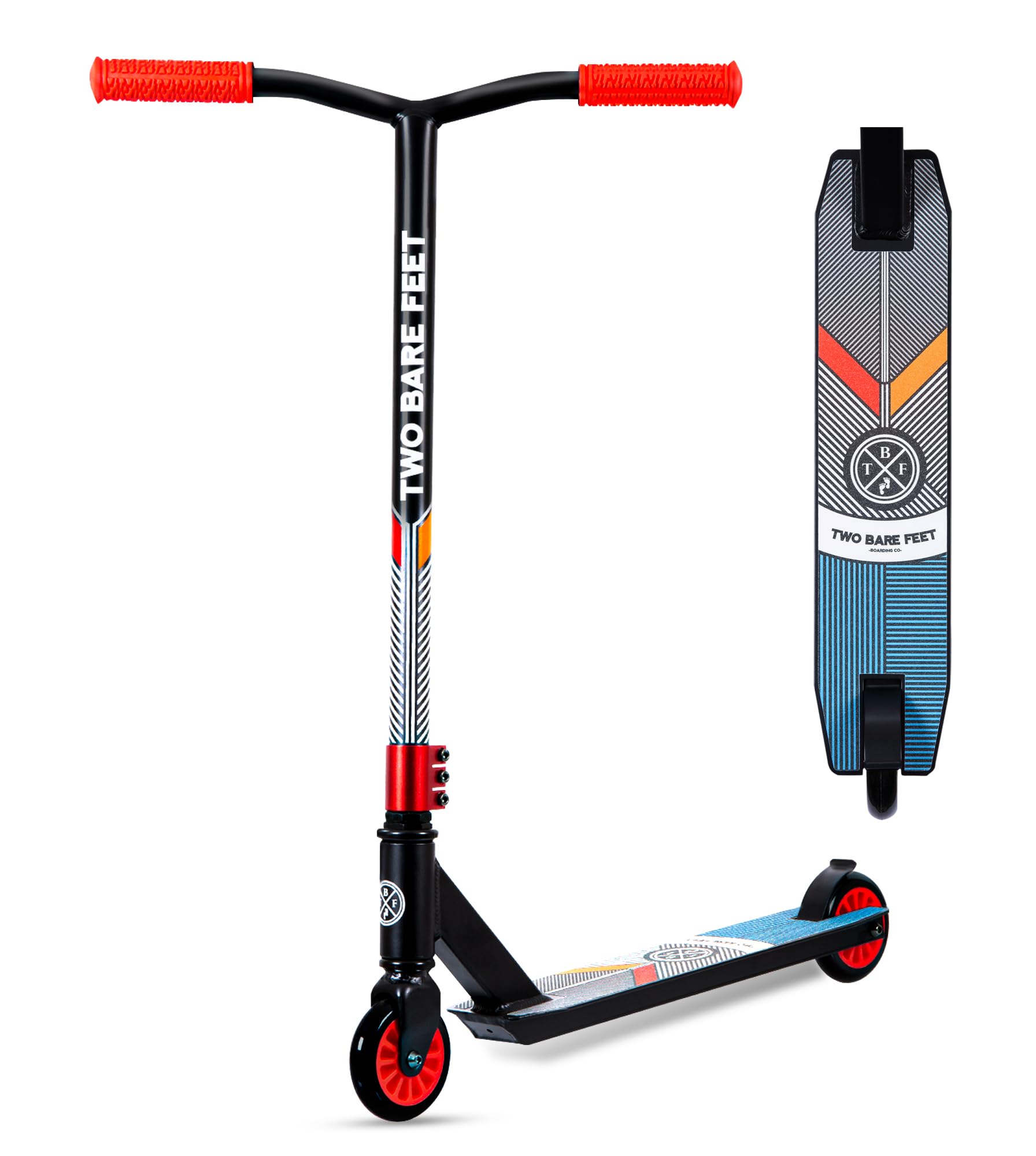 Two Bare Feet Stunt Scooter for Kids & Teens – Lightweight Pro Freestyle Scooter with 360° Spin Alloy Deck, ABEC-9 Bearings & High-Grip Wheels for Tricks & Jumps
