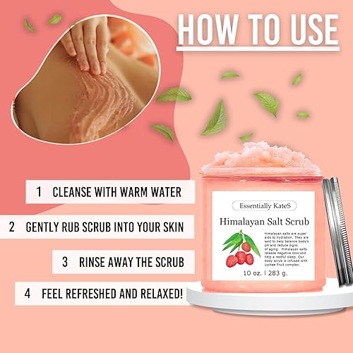Miniatura 3 de Exfoliante de sal del Himalaya de 10 onzas  Descubre la mejor hidratación de la piel y otorga una piel brillante y saludable  El mejor relleno de