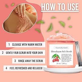 Himalayan Salt Scrub 10 oz - UNCOVER ULTIMATE SKIN HYDRATION and bestow glowing, healthier skin - The best stocking stuffer.