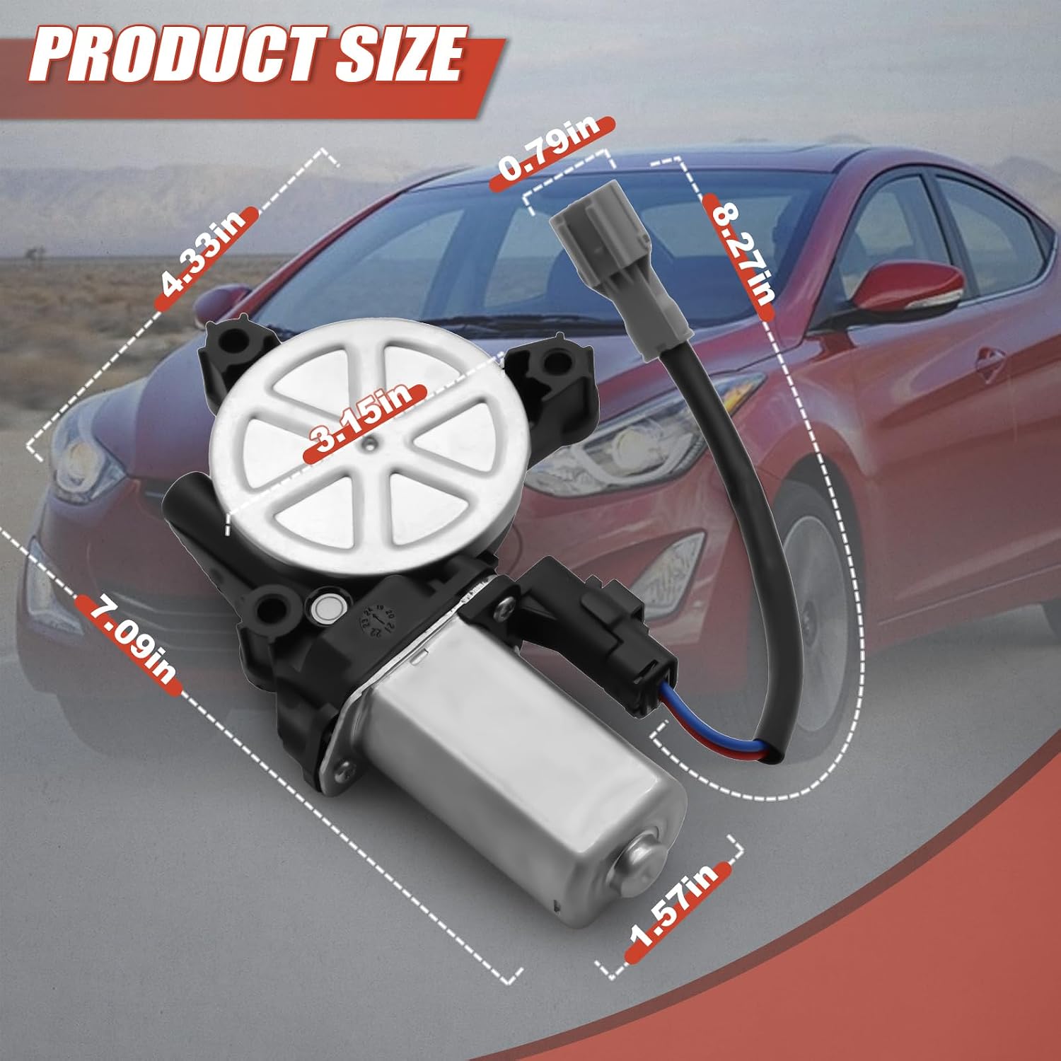Power Window Lift Motor Compatible with 2011-2016 Hyundai Elantra Front Driver Side & Rear Passenger Side, fit for 2013-2015 Sonata Rear Passenger Side, Replace# 824503X000