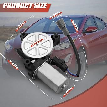 Power Window Lift Motor Compatible with 2011-2016 Hyundai Elantra Front Driver Side & Rear Passenger Side, fit for 2013-2015 Sonata Rear Passenger Side, Replace# 824503X000