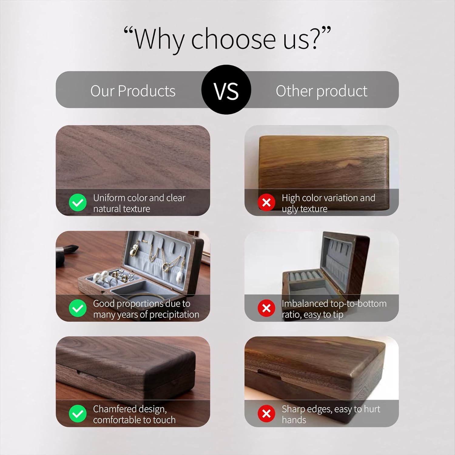 ジュエリー ボックス 木製 アクセサリー ボックス 宝石箱 収納 4段 大容量 ネックレス リング ピアス 誕生日 プレゼント ララクリスティー -  【シアーズ】- プレゼント＆ギフトのギフトモール KazeSo 木製ジュエリーボックス 大容量 アクセサリー 指輪 ネックレス ... ウォールナット木製スモールジュエリーボックス - ミニウッドトラベルジュエリーケース ポータブルオーガナイザー リング、イヤリング、